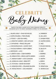 Celebrity Baby Names Baby Shower Game Printable Baby Shower Etsy Baby Names Celebrity Baby Names Celebrity Babies