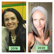 Pin By Adamwarlock2099 On Beautiful Gray Gray Hair Growing Out Blending Gray Hair Grey Hair Transformation