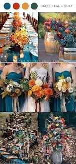 Dark Teal Blue And Rust Fall Wedding Color Ideas Dark Teal And Dusty Orange Wedding Colors Teal Wedding Colors Dark Teal Weddings Teal Wedding Colors Schemes