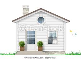 Searching the world, (ok southern ontario canada. A Little White House Beautiful White Little House With Trees In Pots Vector Graphics Canstock