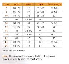 Amoena Swim Form Chart Wph