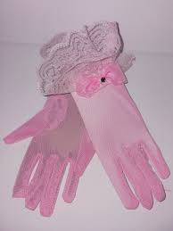 Claire's Girls Wedding stretch nylon style elegant Lace and bow Pink  Gloves 3-10 | eBay