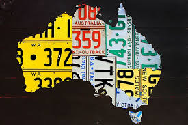 Buy Australia License Plate Maps By Design Turnpike Map Canvas Art Map Canvas Wall Canvas