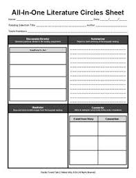 All In One Literature Circle Role Sheet Literature Circles Literature Circle Roles Literature