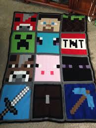 Pin By Nan T On Minecraft Minecraft Blanket Minecraft Crochet Tunisian Crochet