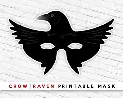 Printable Halloween Mask Crow Mask Raven Mask Black Bird Etsy In 2020 Printable Halloween Masks Crow Mask Animal Masks
