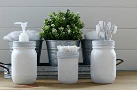 Mason jar bathroom set mason jar decor rose decor pink. Farmhouse Mason Jar Bathroom Set Week 2 Bathroom Remodel Knick Of Time