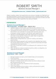The type of organization a business management analyst works for will determine the exact roles they take on. Business Account Manager Resume Samples Qwikresume