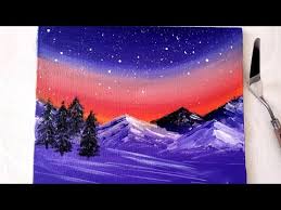 I'm also sharing my april garden updates at the end of the video! Step By Step Acrylic Painting On Canvas Aurora Forest Galaxy Acrylic Painting Northern Lights Paint Myhobbyclass Com