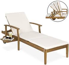 Amazon Com Best Choice Products 79x30 Inch Acacia Wood Chaise Lounge Chair Recliner Outdoo Outdoor Chaise Lounge Chair Wood Lounge Chair Chaise Lounge Chair