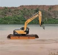 Used Amphibious Floating Pontoon Excavator for Wetland ...