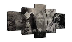 Black And White Framed Prints Amazon Link Goes To Amazon Amemny Hd Printed 5 Piece Canvas Art Black And White Native American Indians Portrai In 2020 5 Piece Canvas Art Canvas Art Wall Painting