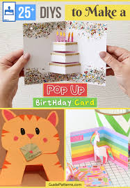 Make the first cut about 1 inch from the bottom of the card. 25 Diys To Make A Pop Up Birthday Card Guide Patterns