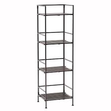Mocha 4 Tier Shelving Unit She04225 The Home Depot Shelving Shelf Baskets Storage Shelf Decor