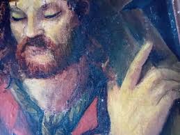 Jesus Carrying the Cross Old Oil Painting Dated 1928 Signed by C Teurtrie