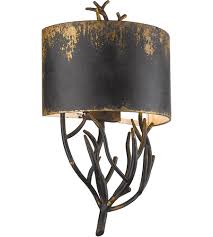 Kichler madison single light 23 tall outdoor wall sconce with clear beveled. Golden Lighting 0836 Wsc Abi Esmay 2 Light 16 Inch Antique Black Iron Wall Sconce Wall Light