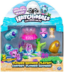Hatchimals Colleggtibles Mermal Magic Flower Shower Playset Little Girl Toys Flower Shower Christmas Gifts For Girls