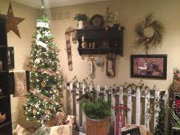 The Warm Cozy Feel Of Primitive Home Decor Christmas Ornaments Shelves Lights Wreaths Christmas Tree S Christmas Store Displays Decor Christmas Display