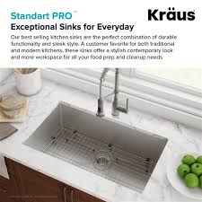 Aug 22, 2021 · all of our made in usa kitchen cabinets are constructed without using metal l brackets, cams, or clips. Kraus Standart Pro Undermount Kitchen Sink Single Bowl 28 In Stainless Steel Khu100 28 Rona