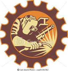 Vector Illustration Of Welder Worker Welding Torch Retro Illustration Of A Welder Csp9336782 Search Clipart Illu Welding Logo Welding Torch Welding Art