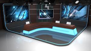 Camera Office Studio Tv 3d Free Broadcast Programm Program Design Future Styled Cubic Interior Virtual Wave Glow Pyramid Studio 3d Model Design