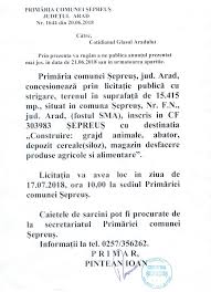 Maybe you would like to learn more about one of these? AnunÈ Concesionare Teren Prin LicitaÈie PublicÄ Comuna ÈepreuÈ JudeÈul Arad