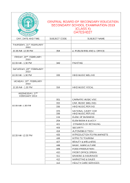 The central board of secondary education (cbse) stands tall at the first position above other central and state boards in the country. Cbse Class 10 Date Sheet 2019 Class 10 Board Exam Time Table Released Free Pdf Download