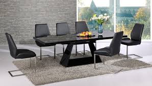 Top quality extendable dining tables around the uk. Full Black High Gloss Extending Dining Set And 6 Chairs