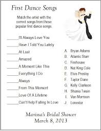 24 Personalized First Dance Songs Bridal Shower Game Wedding Party Dance Songs Bridal Shower Games Unique Bridal Shower Invites