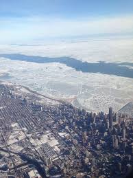 Frozen Lake Michigan Chicago From Plane Window Chicago Lakefront City Chicago Photos