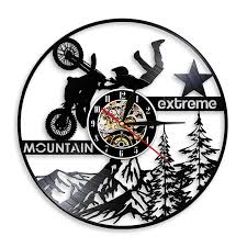 Extreme Mountain Motorcycle 3d Wall Clock Modern Design Vinyl Record Wall Clock Handmade Best Gift For Motorbike Lover Wall Clocks Aliexpress