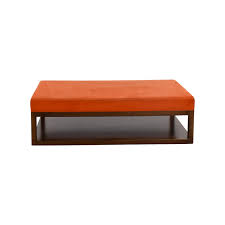 Maybe you would like to learn more about one of these? 70 Off Custom Orange Ottoman With Wood Base On Casters Chairs