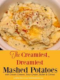 The Creamiest Dreamiest Perfect Mashed Potatoes Recipe Cream Cheese Mashed Potatoes Cheesy Mashed Potatoes Recipe Mashed Potatoes Recipe With Cream