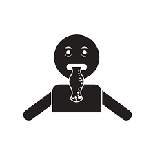 Black and white comics clip art open head. Ikon Datar Dalam Vektor Mual Orang Gaya Hitam Dan Putih Eps Ai Uidownload