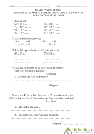 Test Adunarea și Scăderea Numerelor Naturale De La 0 La 100 Cincisprezece 12 02 2017 Math For Kids Numbers Preschool Fun Math
