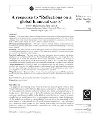 Context is the scenario/situation and can be answered. Pdf A Response To Reflections On A Global Financial Crisis