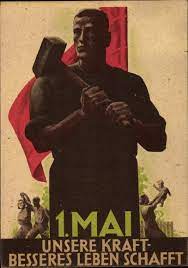 Tag der arbeit in der ehemaligen ddr. Kunstler Ansichtskarte Postkarte 1 Mai Unsere Kraft Akpool De