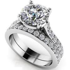 Find Many Great New Used Options And Get The Best Deals For Certified 2 55ct Round Moissanite Engagement Ring Engagement Wedding Ring Sets Wedding Ring Sets