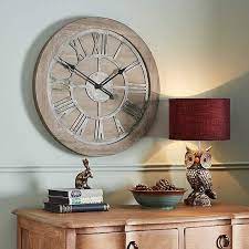 Wooden 60cm Wall Clock Large Wooden Clock Large Wall Clock Decor Large Wooden Wall Clock