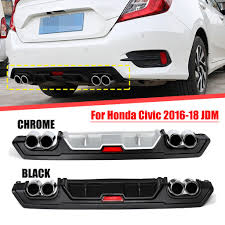 Removal of stock tips are. Buy Turbo Rear Lower Bumper Diffuser W Dual Exhaust Tip For Honda Civic 16 18 Jdm At Affordable Prices Free Shipping Real Reviews With Photos Joom
