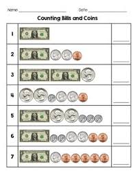 This Worksheet Practices Adding Different Amounts Of Dollar Bills And Coins To Find The Total Value Coins Ar Money Worksheets Money Math Worksheets Money Math
