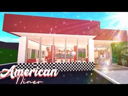 Flower shop & cafe 180k. American Diner Restaurant Bloxburg Speed Build Roblox Youtube Diner Restaurant City Layout American Diner