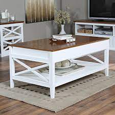 Some will include a coffee table and two end tables, others will be just one of each, and some will include a console table. Coffee Tables Bistro White Lift Top Rectangle Wood Cocktail Living Room End Table Side Modern Furniture Buy Online In Cayman Islands At Cayman Desertcart Com Productid 44343681