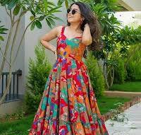 Women Printed Gown Dress
