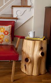 A Diy Tree Stump Table The Reveal Log Home Decorating Stump Table Tree Stump Table