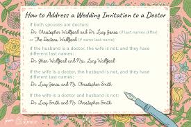 How To Address A Wedding Invitation To A Doctor