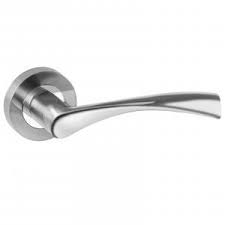 Astrid Chrome Door Handle On Rose Polished Chrome Satin Chrome Door Handles Chrome Door Handles Door Handle Sets