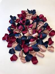Wine Rose Petals Satin Rose Petals Navy Rose Petals Bridal Petals Rose Gold Wedding Decor Rose Gold Rose Petals Wedding Wedding Petals Rose Gold Wedding Decor