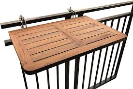 Amazon De Balkontisch Zur Befestigung Am Balkongelander Von Click Deck Hartholz Tisch Zum Aufhangen Am Gelander Tisch Esstis Balkontisch Beistelltisch Holz