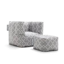 Big Joe Cube Chair With Ottoman Gray Quatrafoil Smartmax Bean Bag 0670634 The Home Depot Cube Chair Teal Dining Chairs Chair